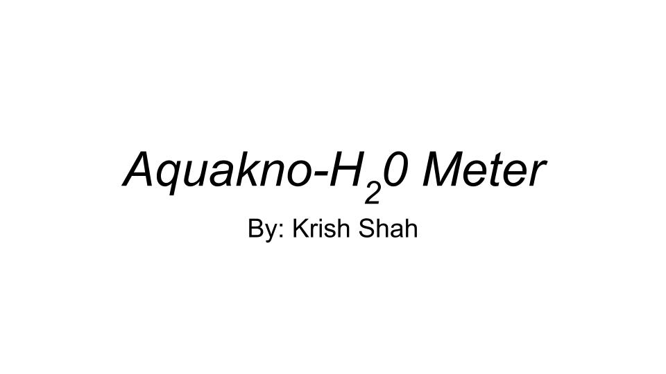 Krish Shah AquaKno Project